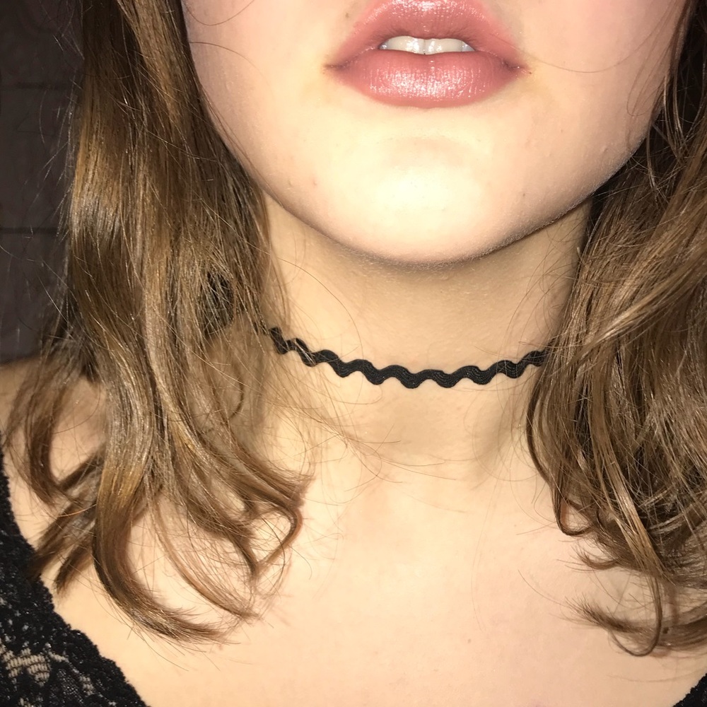 Black choker.